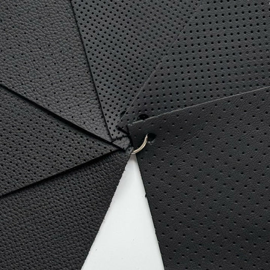 Nahaufnahme perforiertes Autoleder – verschiedene Strukturen im Detail
