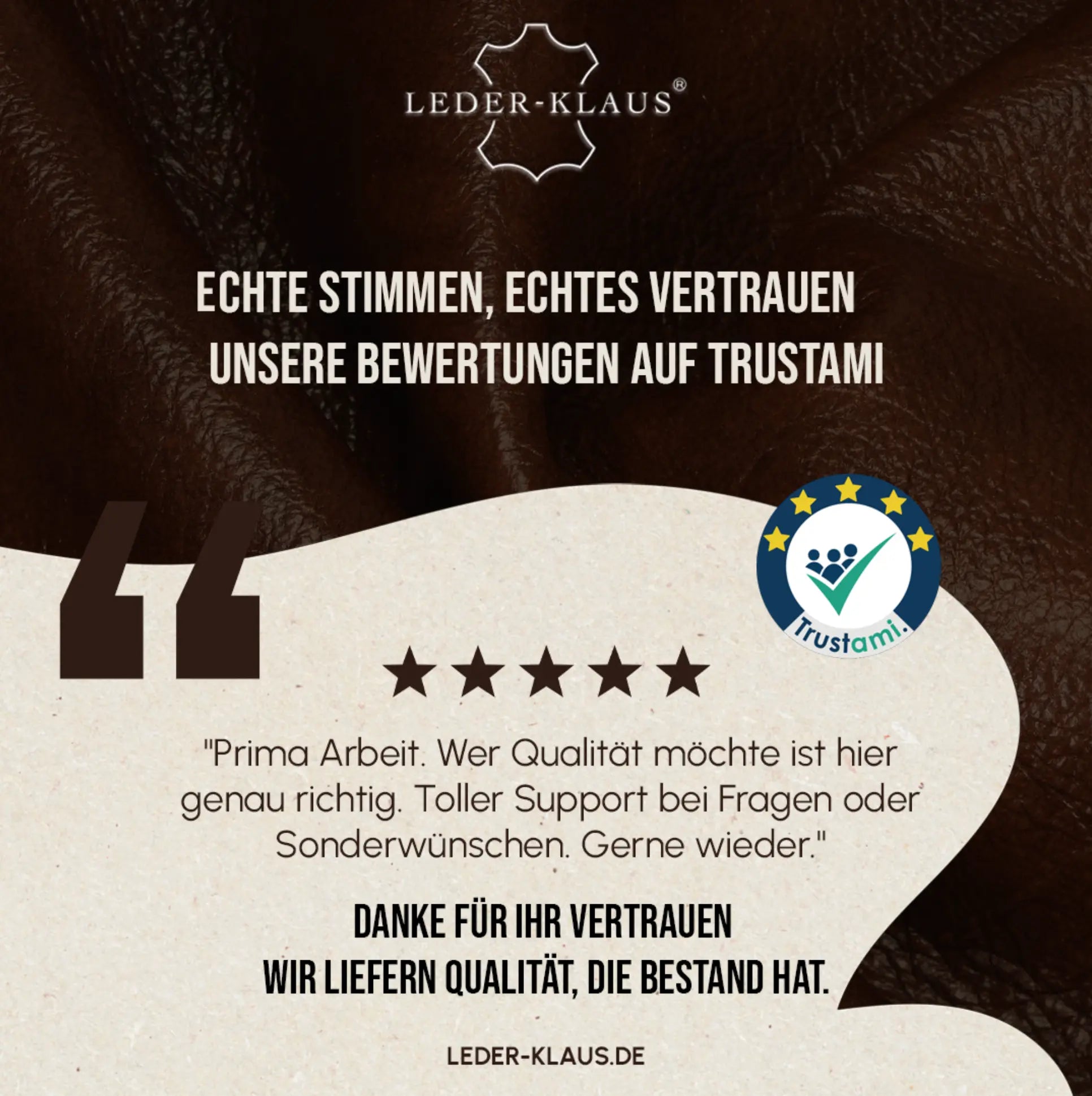 Echte Stimmen, echtes Vertrauen: Kundenbewertungen bei LEDER-KLAUS