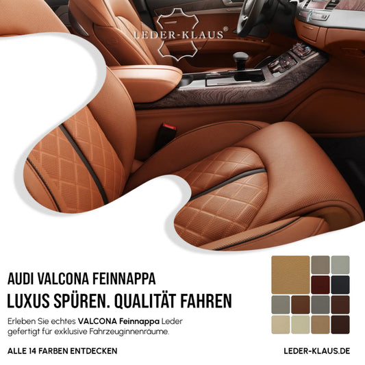 VALCONA Feinnappa Autoleder: Original Audi-Farben, Eigenschaften & Muster