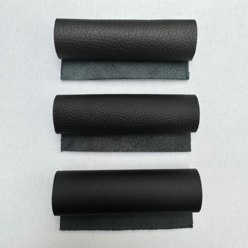 3 Leather SAMPLES Patterns NAPPA CAR LEATHER Black Skins Sample Genuine Skin