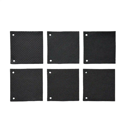 Vorderseite perforierter Autoleder der MK-Serie (MK1, MK3, MK10) in Schwarz