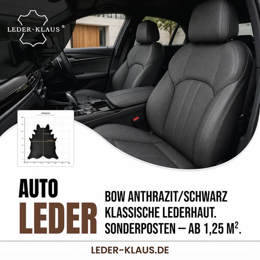 AUTOLEDER Leder anthrazit/schwarz | klassische Lederhaut Echtleder | 1,25–5,00 m2 verfügbar 2