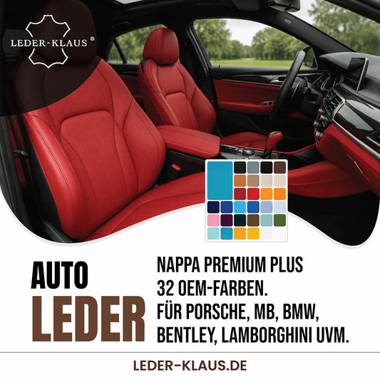 Autoleder NAPPA PREMIUM PLUS Leder | 32 OEM Luxusklasse Farben | halbe Lederhaut ca. 2,6 m2 2
