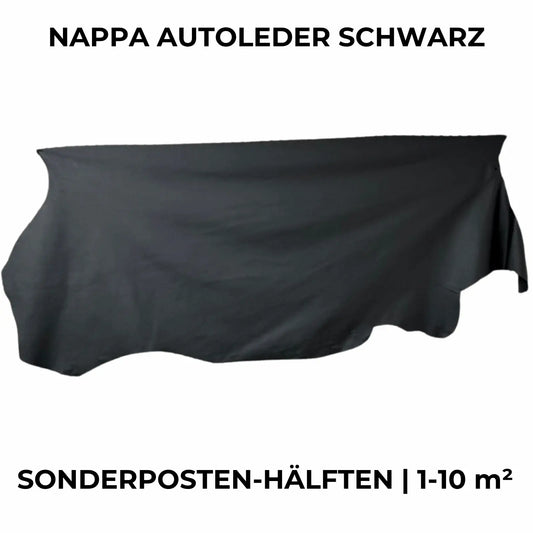 NAPPA Leder Schwarz | Autoleder Echtleder HÄLFTEN | Paketpreis Sonderposten | 1–10 m2 verfügbar