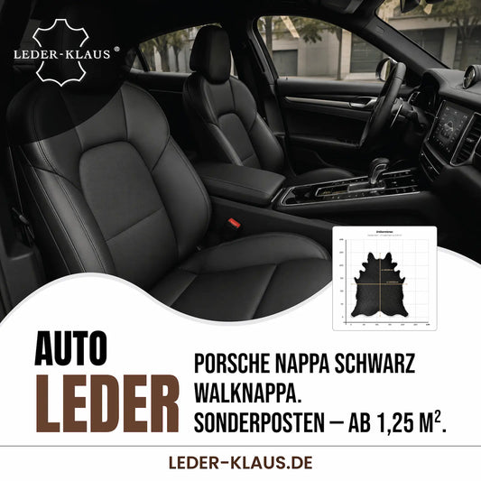 AUTOLEDER Nappa Leder PORSCHE schwarz Black | Walknappa | Nappaleder | 1,25–6,00 m2 verfügbar 2