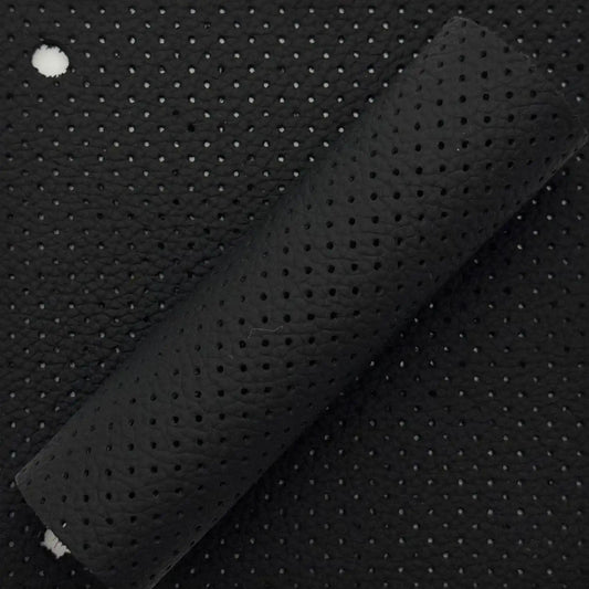 Perforiertes Autoleder MK3 Vienna schwarz – Strukturleder mit Lochung
